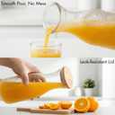 YOUEON 4 Pack Glass Carafe with Lid, 1 Liter Beverage Pitchers Carafes for Mimosa Bar with Bamboo Lids and Chalkboard Tags, Clear Water Juice Carafe, Wide Mouth & Easy to Grip