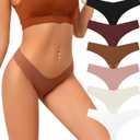 Seamless Thongs for Women V-Shaped No Show Panties Soft Comfortable Breathable Workout Underwear Multiple Pack (XL)
