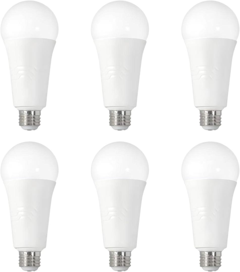 GT-Lite 250W Equivalent LED 3 Way Light Bulbs 6 Pack,2700K Soft White,A21,E26 Medium Base,3 Brightness Levels,Adjustable with 3 Way Switch