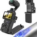 AMAZEAR Magnetic Mount Stand Compatible with DJI Osmo Pocket 3, Upgraded Pocket3 Accessories Adapter Clamp Magnet Suction Case Holder on Desktop, Vertical Surface, 180 Adjustable Handle, Black