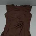 Women's Sexy Ruched Bodycon Midi Dresses Elegant Sleeveless Round Neck Split Party Dress, Small