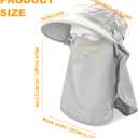 Sun Hat for Men Women UPF50+ Mesh Fishing Grey | Hat with Neck Flap Sun Protection Hat for Hiking Safari Fishing Beach Grey