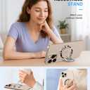 LISEVO Phone Ring Holder Compatible with MagSafe - Magnetic Cell Phone Grip Magnet Removable Finger Ring Grip Stand Cute Girly Kawaii Black Gold Design for iPhone 17 Pro Max 16 15 14 13 12 Series