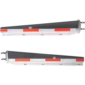 Chrome Mud Flap Hanger with Heavy Duty Spring, Loaded Mud Flap Hanger Set 2.5" Bolt Spacing 30" Length with Reflective Tapes fit for Semi Trucks, 2 pcs