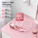 Bikini Trimmer for Women, 2 in 1 Electric Razors Shaver, IPX7 Waterproof Body Hair Trimmer with Mirror, LED Light & Display, Painless Pubic Hair Removal, Pink