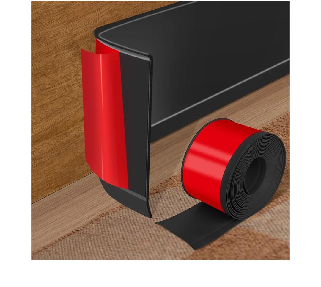 Vinyl Baseboard Molding Trim 4 Inch x 20 Feet Peel and Stick Baseboard Trim Flexible PVC Cove Base Moulding Self-Adhesive Trim for Garage Bathroom Cabinet Floor Walls, Black