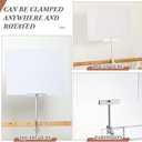 FoldTier 3 Set Aluminum Alloy Sign Holder Clamp with 8.5 x 11 Inch Acrylic Frame Rotatable Holding Clamp Sign Holder for Clothing Stores Price Tag Office (Silver)