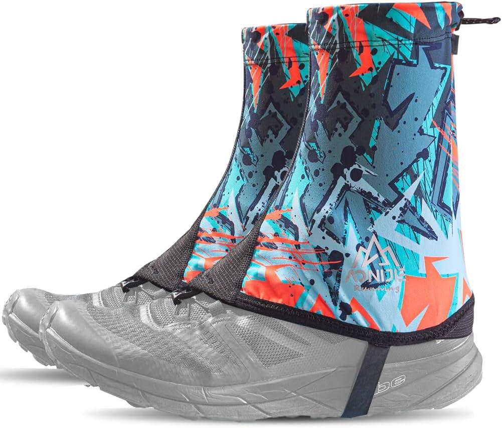 Trail Gaiters Low Shoes Gators for Hiking Boots Breathable Boots Gators for Running (X-Large, Red)