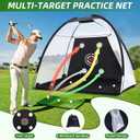 Golf Practice Net, 10 x 7ft 600D Golf Net for Backyard Driving & Chipping Training, Golf Hitting Aid Net with Mat, Target Cloth, 4 Tees, 5 Balls, Carry Bag, Ideal Gift for Men/Enthusiasts