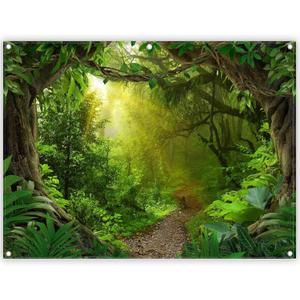 8x6ft Jungle Forest Photography Backdrop Tropical Rainforest Natural Scenery Background Safari Kids Adults Party Decoration Photo Booth Props