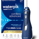Waterpik Cordless Advanced 2.0 Water Flosser For Teeth, Gums, Braces, Dental Care With Travel Bag and 4 Tips, ADA Accepted, Rechargeable, Portable, and Waterproof, White WP580