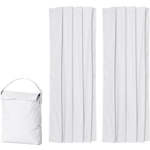 Amazon Basics Portable Blackout Curtain Shade with Suction Cups, Noise Reducing, Energy Saving, 50"W x 78"L, White, 2-Pack