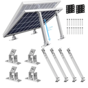 4PCS Adjustable Solar Panel Tilt Mount Brackets Aluminum Alloy Mounting Bracket Stand Systems Support 50W 70W 100W 150W 200W 300W 400W Solar Panels for Ground, Roof, Boat, Wall, Railer, RVs
