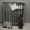 Fairy Baby 29.5"-43.7" Extra Wide Baby Gate for Stairs, Pressure Mounted Dog Gate for Doorways, Auto Close Metal Pet Gate with Arch Design for Puppy, No Drill Child Gate with Walk Thru Door, Black