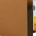 Smead End Tab Pocket, Reinforced Straight-Cut Tab, 3-1/2" Expansion, Extra Wide Letter Size, Redrope with Dark Brown Gusset, 10 per Box (73681)