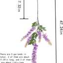 4pcs 47.2-inch Artificial Fake Wisteria Hanging Flower Garland Silk Flower String Home Party Decoration White Blue Pink Purple (Purple)