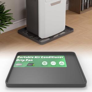 Portable Air Conditioner Drip Pan with Raised Edge, 23.6'' x 19.7'' x 0.75'' Non-Slip AC Drip Pan for 5,000 to 14,000 BTU Portable AC Unit,Catch & Prevent Condensate Leakage,Protect The Floor Portable Air Conditioner Drip Pan with Raised Edge, 23.6'' x 19.7'' x 0.75'' Non-Slip AC Drip Pan for 5,000 to 14,000 BTU Portable AC Unit,Catch & Prevent Condensate Leakage,Protect The Floor