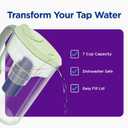 PUR 7-Cup Water Pitcher, 1 Genuine Filter, Cleaner, Great-tasting Water, Dishwasher Safe, Powerful, Faster Filtration, LockFit Cap Design - Lime