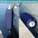 Boat Fender Covers 8" x 22"/10" x 26"/ 6" x 18" Fender Covers Marine Boat Bumper Sleeves for Twin Eye & Center Rope Tube Style Fenders, Black & Navy Blue, 3-Pack, Polyester (Boat Fender Not Included)