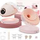 Heated Hands-Free Breast Pump, Wearable Breastfeeding with Heated Base Promotes Milk Production & Warm Comfort, Voice Reminder, 6 Modes & 12 Levels, 19/21/24 Flange for Working Moms & Midnight Feeds (Pink)