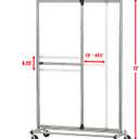 Simple Houseware Dual Bar Adjustable Clothing Garment Rack, 72 Inches Height, Chrome