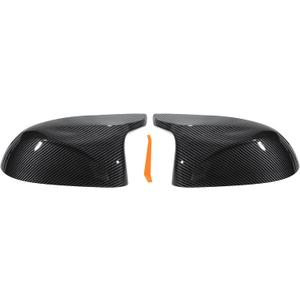 Motoforti Pair Left Right Side View Mirror Cover Caps Replacement for BMW X5 F15 X6 F16 X3 F25 LCI X4 F26 2014-2018 Door Wing Mirror Cap Carbon Fiber Pattern Black