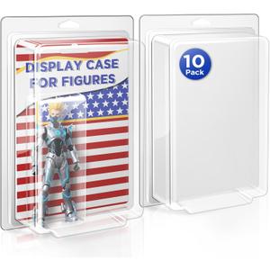 Display Case for Figures, 10 Packs Blister Clamshells Compatible With Marvel Legends, Gi-Joe, Masters of The Universe Motu, Star Wars (Fits 3.75" Carded Figures)