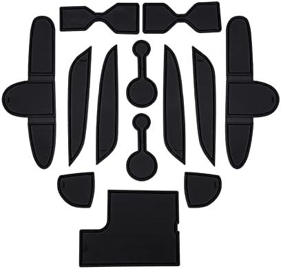 LUWU for 2025 Palisade Accessories - for 2023 2024 2025 Hyundai Palisade SE/SEL/XRT/Limited/Calligraphy Door Slot Mats Cup Holder Insert Coaster Center Console Liners Mats Black Trim - 13 PCS/Sets