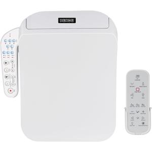 KERDE F30B Square Electric Bidet Toilet Seat - Heated Seat, Warm Water Cleansing, Air Dryer, Adjustable Nozzle, Remote Control, Energy Saving, Easy Installation for Square Toilets