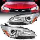 Nilight Headlight Assembly Compatible with 2015 2016 2017 LE SE XLE Toyota Camry Headlamps Replacement Chrome Housing Amber Reflector Clear Lens Driver and Passenger Side