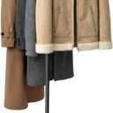 T-shaped Coat Rack Freestanding with Marble Base, 72" H Clothes Display Rack, Heavy-duty Clothes Rack, Modern Metal Coat Hanging Rack for Boutique, Hallway, Entryway, Black