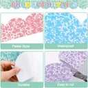 Fuutreo 6 Roll 197 ft Colorful Composition Scalloped Rolled Border Composition Notebook Classroom Decoration Marble Cover Rolled Border Trim Decor for Back to School Chalkboard Office Wall