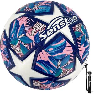 Senston Soccer Ball Size 3 & Size 4 & Size 5 for Kids and Adult Official Match Training Soccer Ball with Pump (Navy blue)