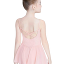 Daydance Skirted Leotards Girls Short Sleeve Leotard Dress for Ballet, Dance, Small