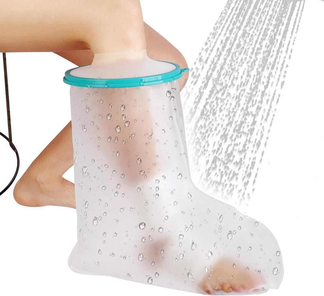 Cast Covers for Shower Foot Soft Green Adult, Waterproof Cast Cover/Bag, Cast Protector for Shower Arm Post Surgery, Shower Sleeve for Arm Cast Showering/Swimming