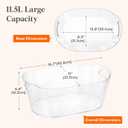 Lifewit 11.5L Ice Bucket for Parties 2 Pcs, Large Plastic Drink Cooler for Champagne Wine, Beer, Clear Beverage Tub for Mimosa & Cocktail Bar, Portable Chiller for Party Hosting & Serving