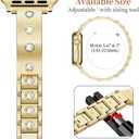 Mosonio Dressy Jewelry Bracelet Bands Compatible with Apple Watch Band 46mm 45mm 44mm 49mm 42mm 41mm 40mm 38mm for Women, Cute and Stylish Diamond Metal Strap for iWatch Series 11 10 9 8 7 6 5 4 3 2 1 SE Ultra