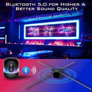 Large 3D Hologram Fan 39.3 Inch,3D Holographic Projector with WiFi and Bluetooth,1184 Highlight LEDs and 2600 cd/m² Brightness,3D Holographic Fan for Store Display,Events,Exhibition