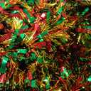 295 Feet Mardi Gras Tinsel Garland Metallic Tinsel Garland Glitter Twist Metallic Shiny Hanging Garlands Decorations Mardi Gras Tree Ornaments for Carnival Party (Red, Green, Gold)