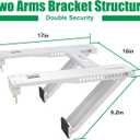 Forestchill Window Air Conditioner Bracket, Heavy Duty Window AC Support Bracket with 2 Arms, Universal Fit 5,000 to 22,000 BTU Window AC Units, Up to 200 lbs