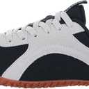 WHITIN Women's Wide Barefoot Sneakers | Retro Track-Inspired Trainer | Zero Drop Lifestyle, 37.5 Black Gum