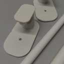 Adjustable Curtain Rods for Windows No Drilling 32 to 58 in, USFOOK 5/8 Inch No Drill Drapery Rod with 3M Adhesive Brackets, Renter Friendly Curtain Pole with White Round Finials