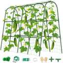 Cucumber Trellis for Raised Bed, U-Shape Garden Trellis for Climbing Plants Outdoor, Metal Arch Vegetables Trellis, Plant Support for Grape Vine Beans Squash Peas Flower