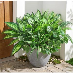 Waipfaru Artificial Plants Outdoor UV Resistant, Realistic Fake Plants Artificial Greenery, Large Bunches Faux Plants for Indoor Outdoor Porch Patio Garden Spring Summer Home Decor (Large, 10pcs)