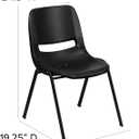 Flash Furniture HERCULES Series 440 lb. Capacity Kid's Black Ergonomic Shell Stack Chair with Black Frame and 14" Seat Height (Pack of 5)