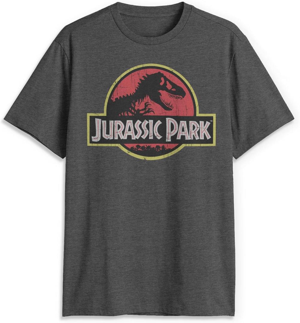 Jurassic Park Men's Big Classic Movie Logo T-Shirt (Medium)