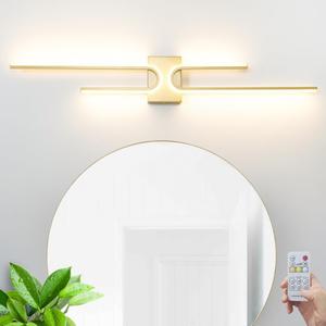 Modern LED Bathroom Vanity Light, Dimmable Vanity Light Fixture, Gold Bathroom Light Fixtures over Mirror, Wireless LED Wall Sconce with Remote Control, 39.17 Inch Wall Light for Bedroom, Living Room