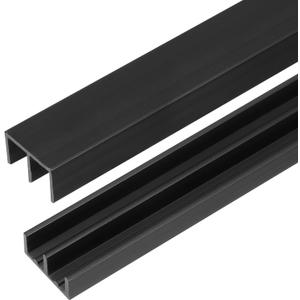 uxcell Plastic Sliding Door Track, 1.64Ft Sliding Glass Cabinet Window Track Hardware Set for 1/4" Thick Panels, for Small Bypassing Closet Door, Black