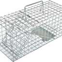Heavy Duty Squirrel Trap Humane Live Animal Cage Trap for Squirrels, Small Rabbits, Weasels and Similar-Size Rodents (Silver)