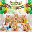 Hungdao 24 Pcs Bear Bulk Plush Stuffed Animals 10 Inch Cute Soft Stuffed Bear with Green Bow for Valentine's Day Wedding Baby Shower Birthday Party Gift Christmas(Light Brown)